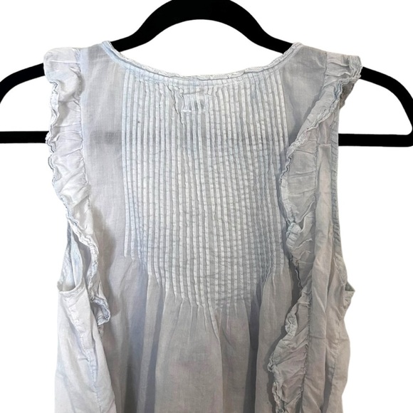 Aritzia Wilfred La Boheme Delacroix Tank- Ruffled, Pintuck Tank Top- Light Blue - Picture 10 of 14